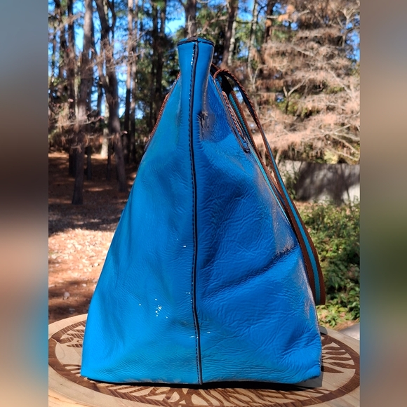 JPK Paris 75 Blue Patent Leather Large Work Travel Tote - Picture 5 of 16